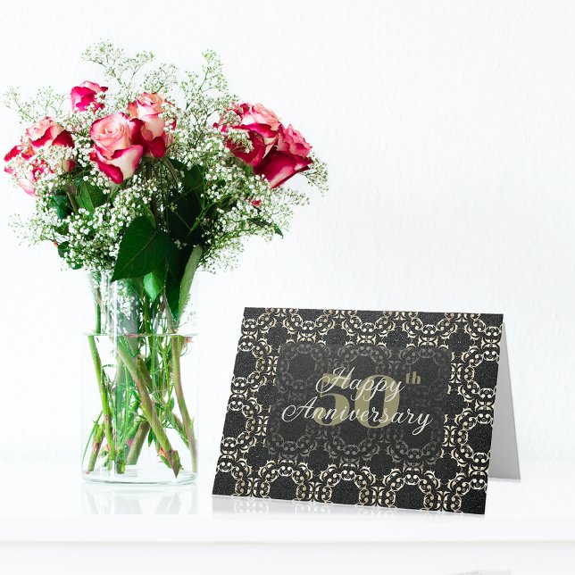 Gold And Black Happy 50th Wedding Anniversary Card (Creator Uploaded)