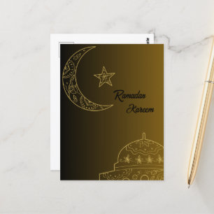  Gold and Black Happy Ramadan Kareem 2024 Postcard