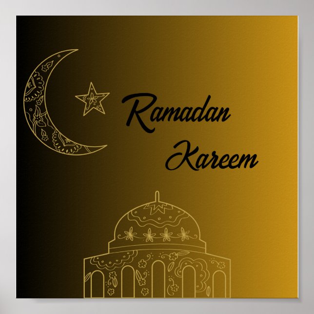  Gold and Black Happy Ramadan Kareem 2024 Poster (Front)
