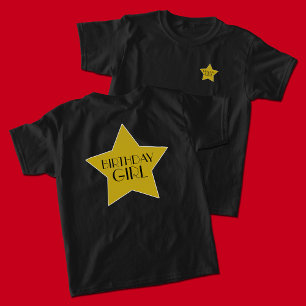 Gold And Black Hollywood Stars Birthday T-Shirt