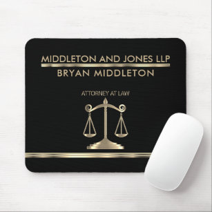 Gold and Black Law Firm Designs Mouse Pad