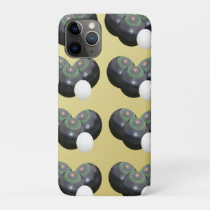 Gold And Black Lawn Bowls Pattern, iPhone 11 Pro Case