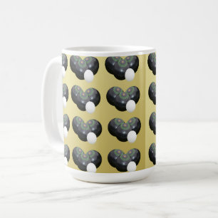 Gold And Black Lawn Bowls Pattern, Coffee Mug