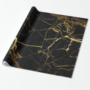 gold and black marble gift wrap