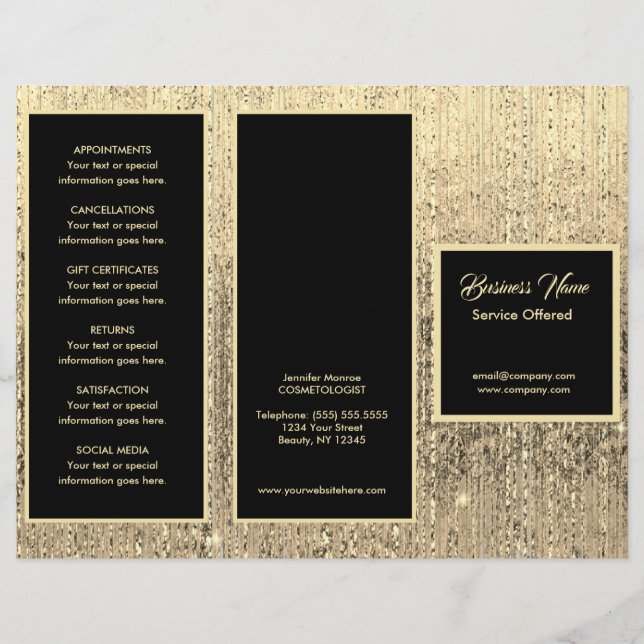 Gold and Black Menu & Pricing (Front)