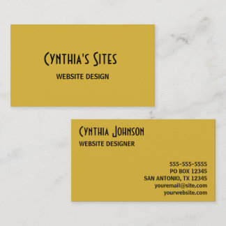 Gold and Black Minimalist Business Card