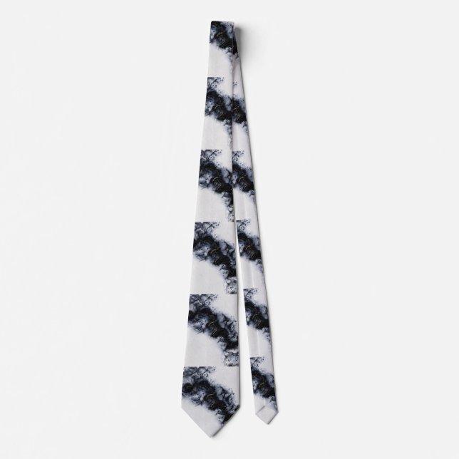 gold and black modwen art tie (Front)