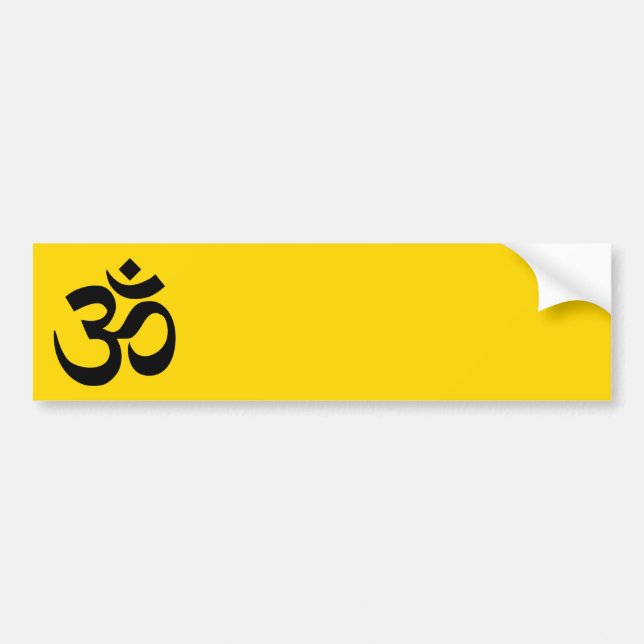 Gold and Black Om Symbol Bumper Sticker (Front)