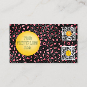 gold and black panter  skin accept bitcoin modern business card