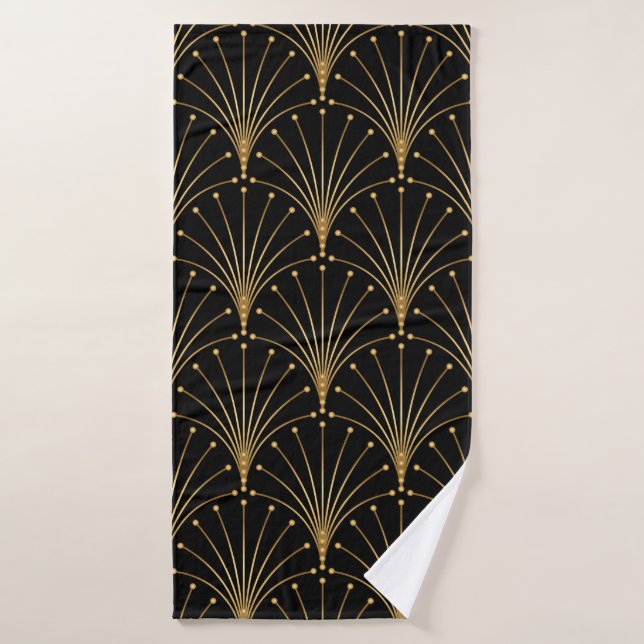 Gold and black pattern. Luxury background Bath Towel (Bath Towel)
