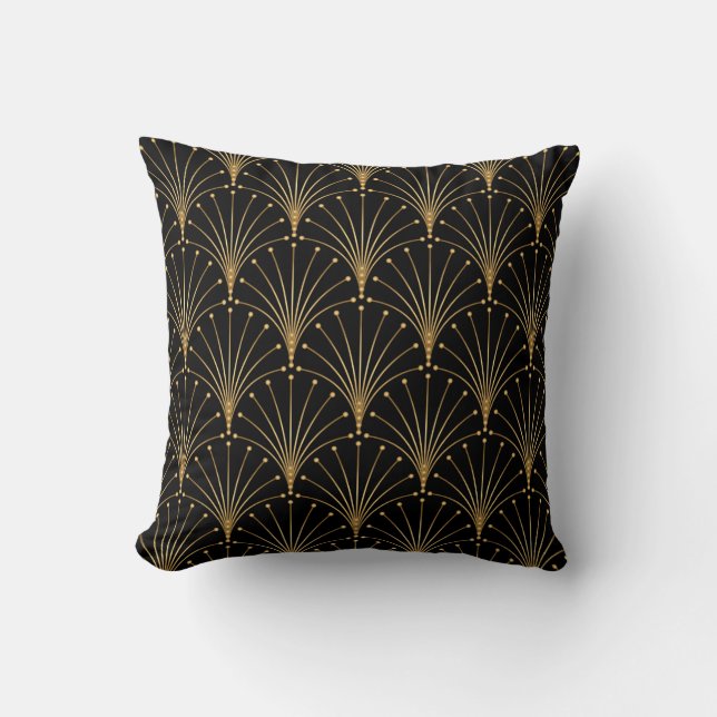 Gold and black pattern. Luxury background Cushion (Front)