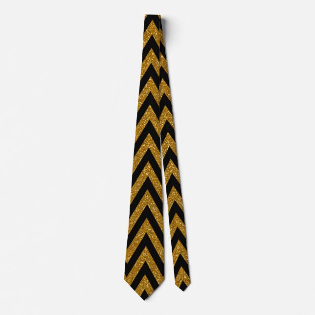 Gold and Black Pattern Tie (Front)