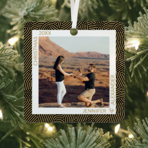 Gold and Black Photo Metal Tree Decoration