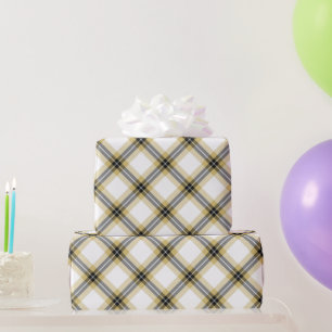 Gold and Black Plaid Wrapping Paper