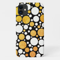 Gold and Black Polka Dots