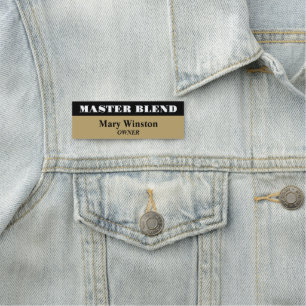 Gold and Black Professional Name Tag
