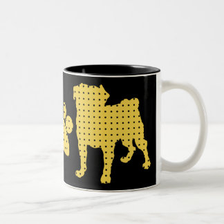 Gold and Black Pug and Paw Mugs