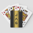 Gold and Black Racing Stripes Playing Cards