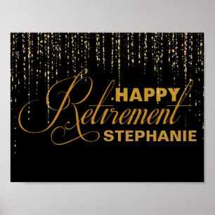Gold and Black Retirement Party Poster