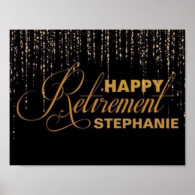 Gold and Black Retirement Party Poster (Front)