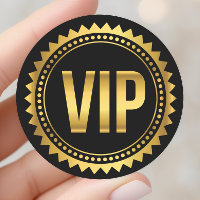 Gold and Black Round Spikes VIP Party Pass