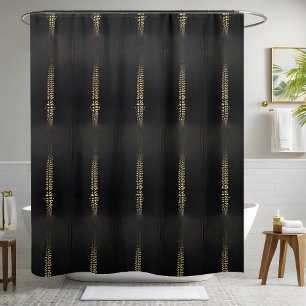 Gold and Black Shower Curtain