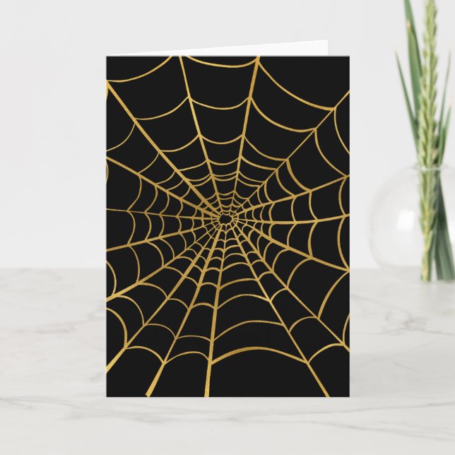 Gold and Black Spider Web Card (Front)
