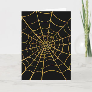 Gold and Black Spider Web Card
