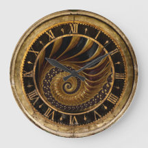 Gold and Black Spiral Clock