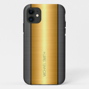 Gold and Black Stainless Steel Metal iPhone 11 Case