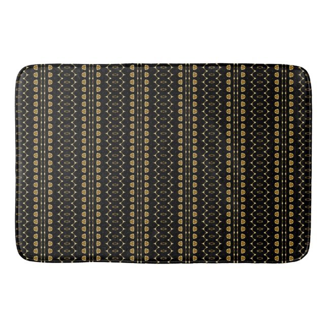 Gold and Black Striped 2 Bath Mat (Front)