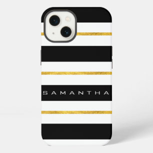 Gold and Black Stripes iPhone Case