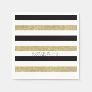 Gold and Black Stripes Napkin