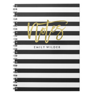 Gold and Black Stripes Notebook