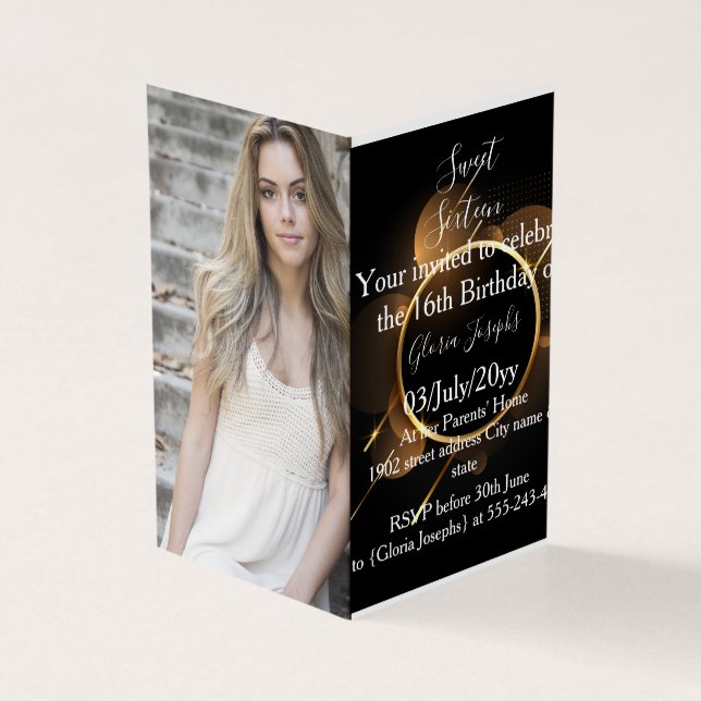 Gold and Black Sweet sixteen Photo (Outside)