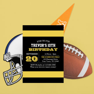 Gold and Black Team Birthday Invitation