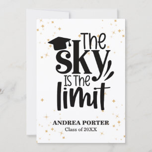 Gold and Black The Sky Is The Limit Party Invitation
