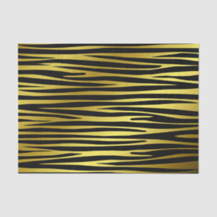 Gold and black tiger like stripes pattern, animals tissue paper
