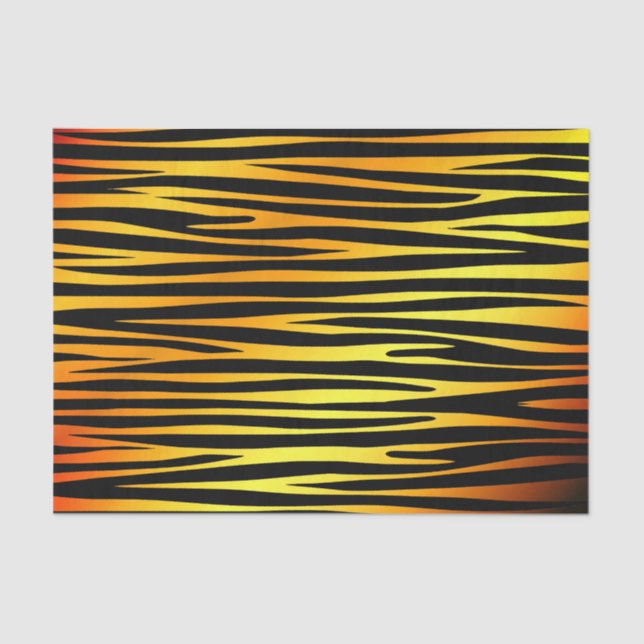 Gold and black tiger like stripes pattern, animals tissue paper (Front)
