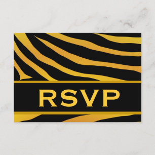 Gold and Black Tiger Print RSVP Wedding Response