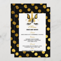 Gold and Black Unicorn Baby Shower Menu