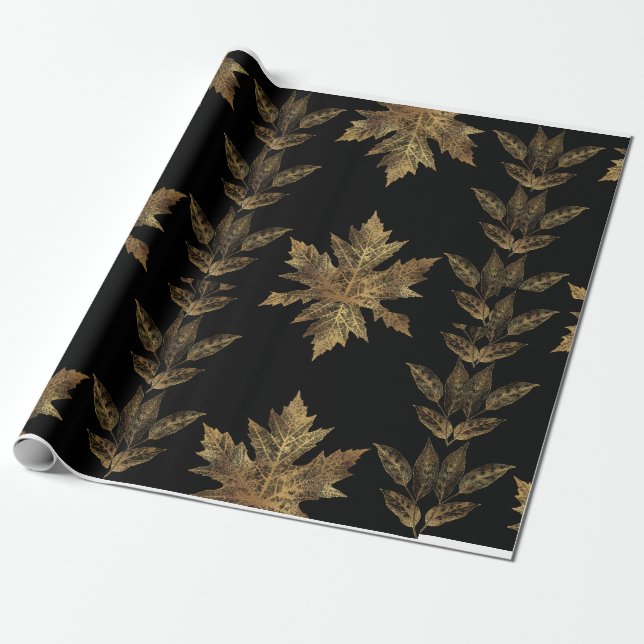 Gold and black  wrapping paper (Unrolled)