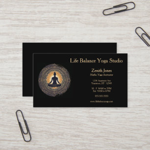 Gold and Black Yoga Studio Instructor Business Card