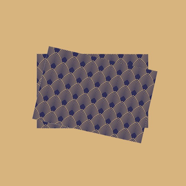 Gold and Blue Art Deco Pattern  Tissue Paper (Creator Uploaded)