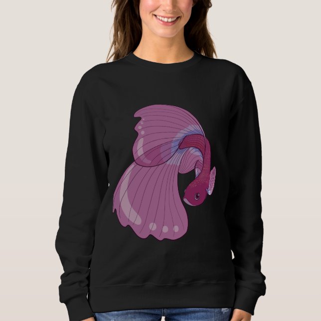 Gold And Blue Betta Fighting Fish Sweatshirt (Front)