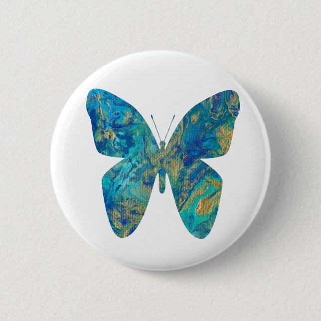 Gold and Blue Butterfly- Badge (Front)