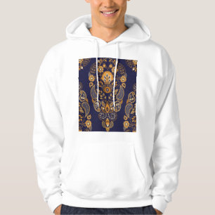 Gold and blue, floral seamless pattern. hoodie