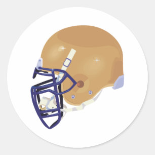 gold and blue football helmet vector graphic classic round sticker