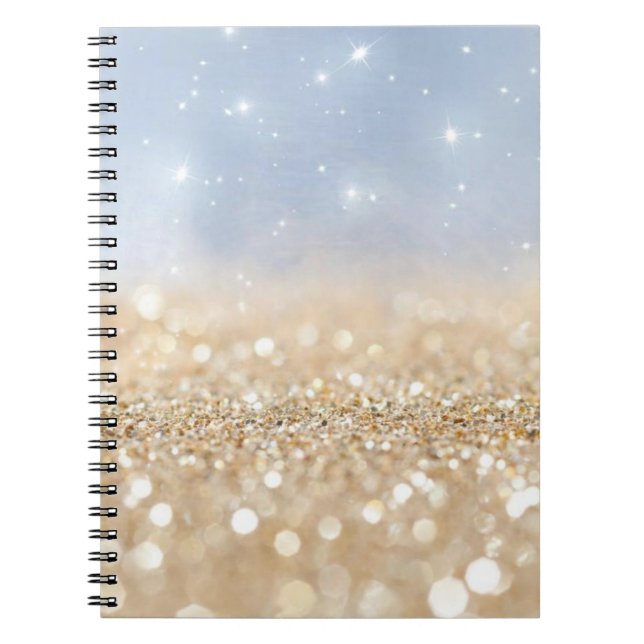 Gold and Blue Glitter Notebook (Front)