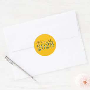 Gold and Blue Graduation Envelope Seal Stickers
